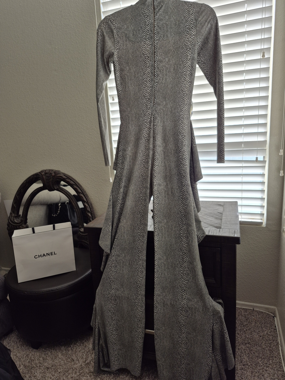 💕Sexy Snake Print Turtleneck Long Sleeve Pant Jumpsuit - XS💕